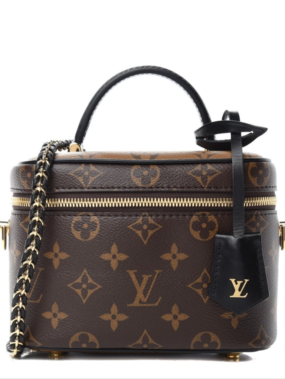 Authenticated Louis Vuitton LV Reverse Monogram Vanity PM Top Handle Classy